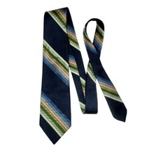 Vtg 70&#39;s Oscar de la Renta Men&#39;s Tie 100% Qiana Nylon Necktie Diagonal Stripes - £11.77 GBP