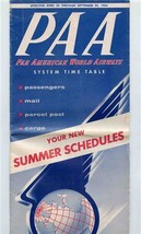 Pan American World Airways System Time Table effective April 25, 1954 - £52.63 GBP