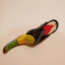 Toucan Ornament, Hand Painted Clay Bird Figurine, Colorful Artisan Handmade image 6