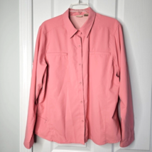 LL Bean Pink Tropicwear Button Front Shirt XL Womens Long Sleeve Vented ... - $28.13