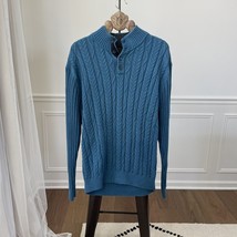 JOS. A. BANK Men&#39;s Blue Quarter 1/4 Button Sweater L - $25.92