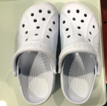 LIGHT BLUE PAIR OF CROCS SIZE 6-8 GENTLY USED - $7.50