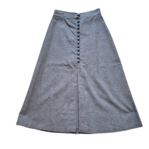 Vintage Gray 100% Wool Multi-Button A-Frame Skirt Women&#39;s Size 9 - $12.86