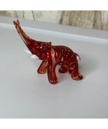 Lenox Glass Elephant Figurine Red Clear Swirls Collectible Decor - $550.85 MXN