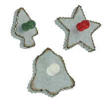 Set of 3 Oversized Galvanized Zinc Finish Christmas Cookie Cutter Wall Hangings - £12.18 GBP