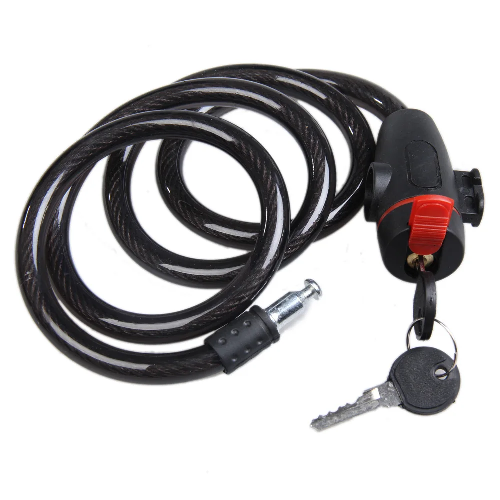 Stainless Steel Coil Bike Lock - Heavy-Duty Bicycle Security Cable - £11.95 GBP