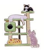 Cat Tree Metal Enamel Pin - New Cat Scratching Post Pin - $103.92 MXN
