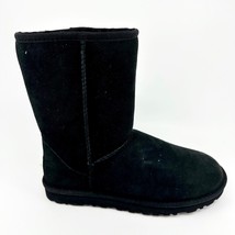 UGG Classic Short Black Womens Size 6 Sheepskin Suede Boots - £89.27 GBP