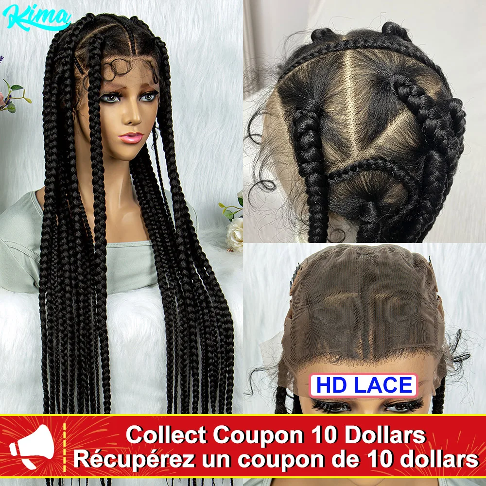 KIMA New Synthetic HD Lace Front Wig Braided Wigs For Black Women Crochet Braid - £143.85 GBP