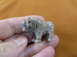 (Y-BUF-45) little gray BUFFALO calf bison figurine stone gemstone SOAPST... - $8.99
