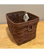 2009 Longaberger Sort And Store Medium Bin Basket Rich Brown With Protector - $59.39