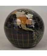 3&quot; Inlaid World Globe Desktop Paperweight Gemstone Inlay - $29.70