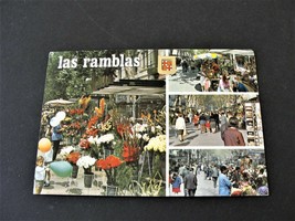 Views of La Rambla, Barcelona, Spain - 1974 Postmarked Postcard. - £11.39 GBP