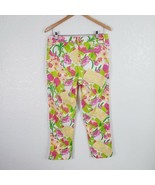 Lilly Pulitzer Mitzie Fields Forever Floral Print Capri Pants Crop Dopam... - $33.24