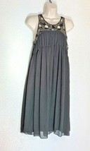 Zara Basic Womens Sz S Brown Dress Bling Collar A Line Knee Length Lined - £13.23 GBP