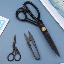 Tailor Kit Scissors Vintage Stainless Steel Fabric Leather Cutter Sewing Craft - £15.66 GBP