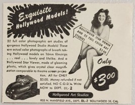 1947 Novelty Print Ad Hollywood Models 16mm Filmstrips Star Viewer California - $8.89