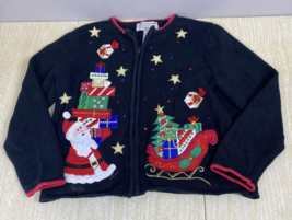 Tiara International Christmas Collection Black Size PL Cardigan  Holiday... - £18.39 GBP