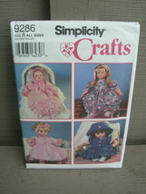Vintage Simplicity Crafts Doll Clothes Sewing Pattern 9286 Uncut ~ Unused - $6.92