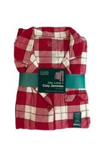 New Womens Flannel Pajama Set Croft &amp; Barrow Cozy Sleepwear 2 piece red Plaid Sm - £16.23 GBP