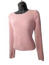 J Jill Women&#39;s Fleece Sweaters Pink Round-neck Long Sleeve Knit Pul-over SZ XSP - £7.60 GBP