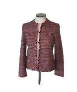 Vintage Castleberry Multicolor Tweed Knit Sweater Jacket Women’s Size 10 - £44.43 GBP