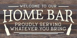 Welcome to our Home Bar Proudly Serving Wood Sign Espresso - £51.63 GBP