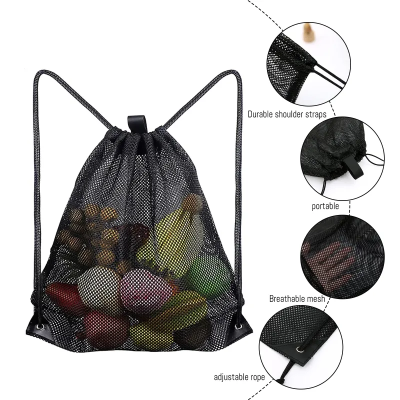 Portable  Drawstring Backpack  Bags Multifunction Ventilated Bag for Soccer Ball - £82.64 GBP