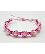 Handmade Lucky Friendship Knot Bracelet with imitation pearl beads, Gift - £11.99 GBP