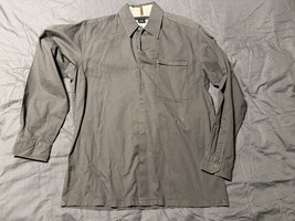 Tommy Hilfiger Gray Button-Up Long Sleeve Shirt Men’s Medium 100% Cotton - $16.65