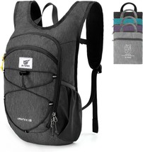 Skysper 15L Foldable Hiking Backpack Lightweight Packable Travel Daypack, Black - £32.13 GBP