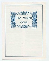 The Swedish Crown Menu North Main Street Lindsborg Kansas 1980&#39;s - $17.82
