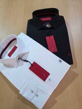 Carolina Herrera Men’s Dress Shirts – Lot of 3 – Size XL – Black White Navy - $209.00