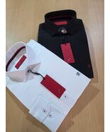 Carolina Herrera Men’s Dress Shirts – Lot of 3 – Size XL – Black White Navy - $209.00