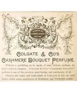 Colgate Cashmere Bouquet Perfume 1885 Advertisement Victorian Beauty ADB... - $29.99