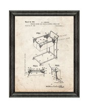 Grocery Cart Patent Print Old Look with Black Wood Frame - $24.95+