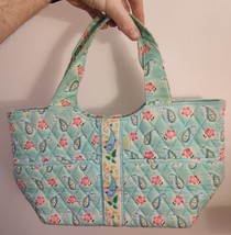 Handbag Purse Day Bucket, Cotton Quilted Blue By Maggie B Vintage Look - £15.49 GBP