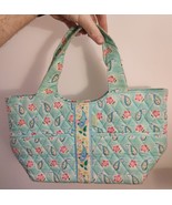 Handbag Purse Day Bucket, Cotton Quilted Blue By Maggie B Vintage Look - £15.30 GBP