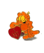 Vintage Garfield The Cat with Heart I Luv Ya! 1&quot; Metal Pin - $7.92