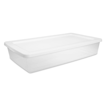 Storage Bin, 41 Quart Clear Plastic Underbed Storage Container with Snap... - $24.41
