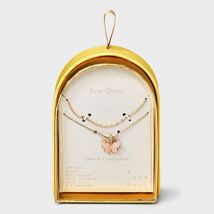 A New Day™ 14K Gold Dipped Cubic Zirconia Rose Quartz Butterfly Pendant Necklace - $222.74 A New Day™ 14K Gold Dipped Cubic Zirconia Rose Quartz Butterfly Pendant Necklace - $222.74 MXN