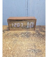 Wood mirror temperature alarm clock LED alarm clock digital display elec... - $24.99 CAD