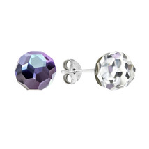 Sparkling Light Pink Crystal Ball and Sterling Silver 6mm Round Stud Earrings - £8.12 GBP