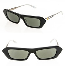 GUCCI Silver Black Star Stud 0642 Crystal Narrow Runway Gg0642s Sunglasses 001 - £498.55 GBP