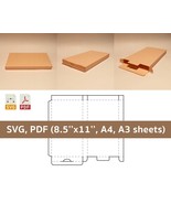 Flat box template, thin box, narrow box, SVG, PDF, Cricut, Silhouette, 8.5x11 - £1.19 GBP