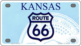 Route 66 Shield Kansas Novelty Mini Metal License Plate Tag - £11.72 GBP