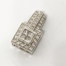 Womens 14k White Gold Pendant Princess Cut Diamond 1/2 Carat - £938.60 GBP