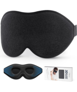 Sleep mask adjustable strap 3D contoured eye cups comfortable black - £10.37 GBP