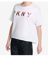 DKNY Womens Sport Sleeveless Relaxed Logo T-Shirt Small White/Plum Chame... - £17.21 GBP