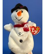 Ty Beanie Babies Snowball The Snowman Stuffed Toy Plush In Collector's Case - $10.00